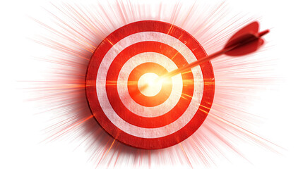 Arrow hitting bullseye target success achievement