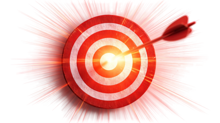 Arrow hitting bullseye target success achievement