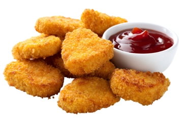Crispy Chicken Nuggets with Ketchup