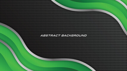 Futuristic Green Neon Background with Curved Shapes for Eco Tech and Gaming Themes