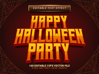 happy halloween party 3d style editable text effect graphic design