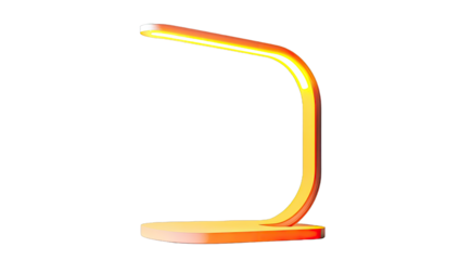 A stylized, glowing desk lamp