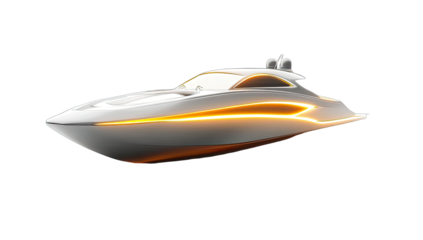 Modern yacht, sleek design, rendered image
