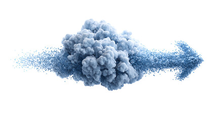 Abstract Blue Cloud Formation Particle Flow Arrow
