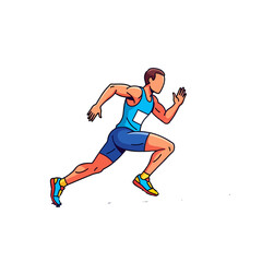 A male runner in a dynamic running pose.