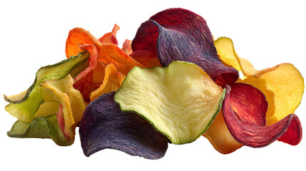 Colorful vegetable chips healthy snack assortment