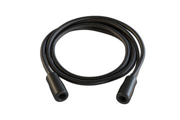 Fototapeta premium Black jump rope, isolated on white background
