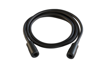 Black jump rope, isolated on white background