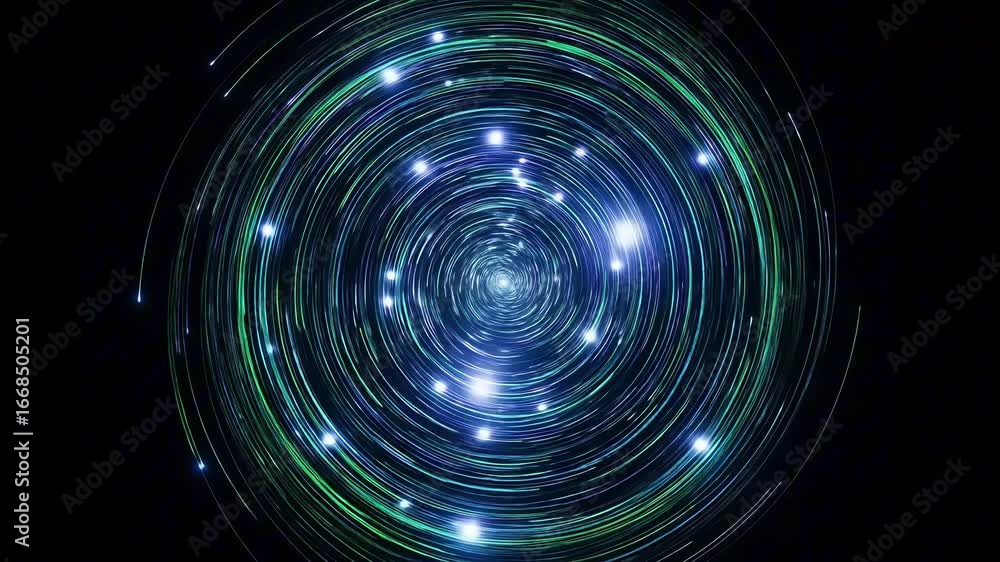 Poster swirling galaxy of light and color, creating a mesmerizing cosmic effect with stars and energy