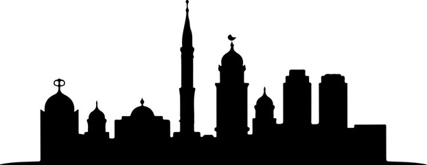 Obraz premium Cairo Skyline Vector Silhouette | Black and White Minimal Design