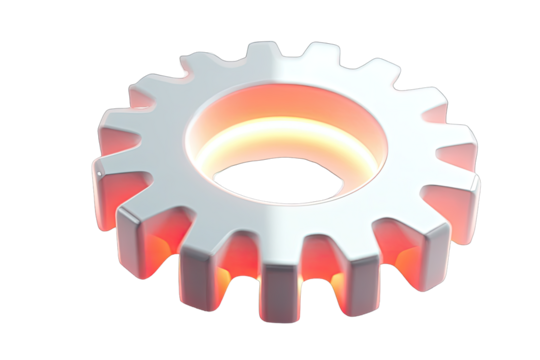 3D rendering of a glowing gear