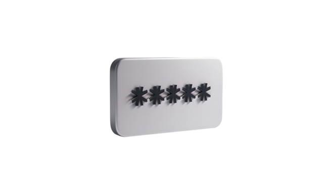 Password Security Asterisks on White Panel