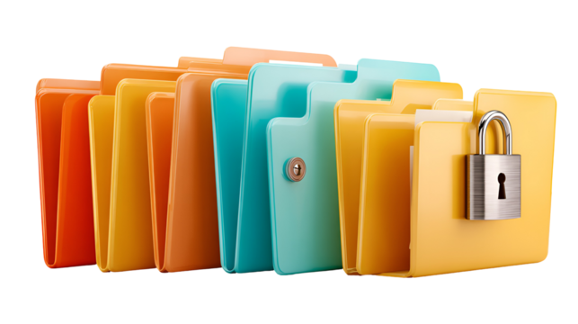 Secure Colorful Files Folders Data Protection