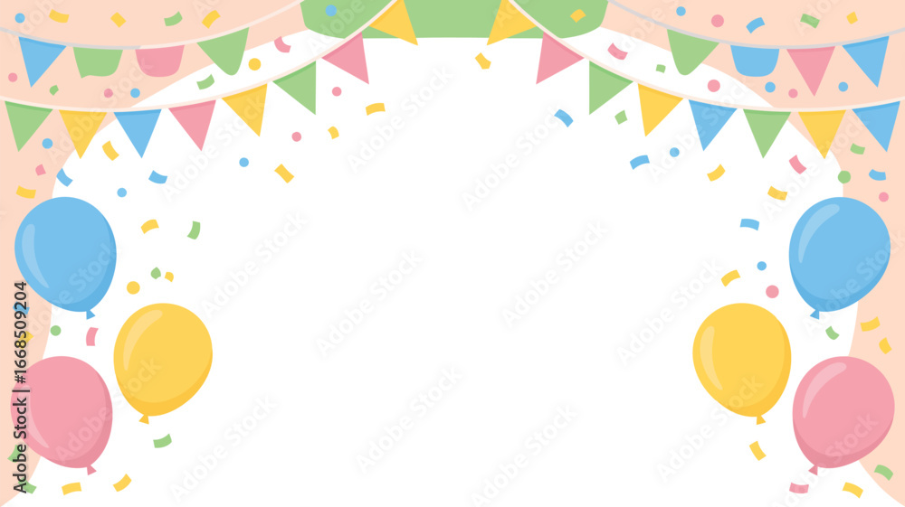 Poster vibrant festive party background frame with colorful abstract elements and decorative borders for ce