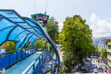 Gangtok’s Urban Blend – Tunnel, Trees, and Traffic