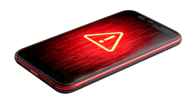 Red Smartphone Warning Alert Error Message