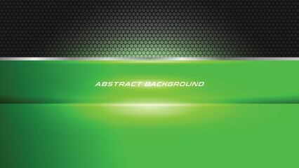 Minimalist Green Tech Design with Honeycomb Texture and Light Glow