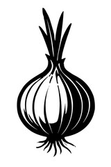 Fresh Onion Vegetable - A Simple Illustration for Organic Food and Healthy Cooking