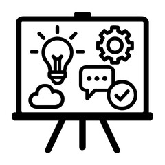 Fototapeta premium Business Planning Process on a Whiteboard - From Idea to Strategy and Completion