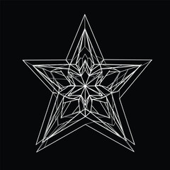 Obraz premium Stylized linear shape star logo design template
