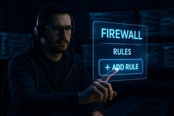 Firewall rule setup in cybersecurity interface