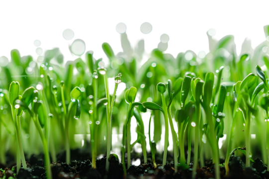 Lush green seedlings sprouting vibrant new life