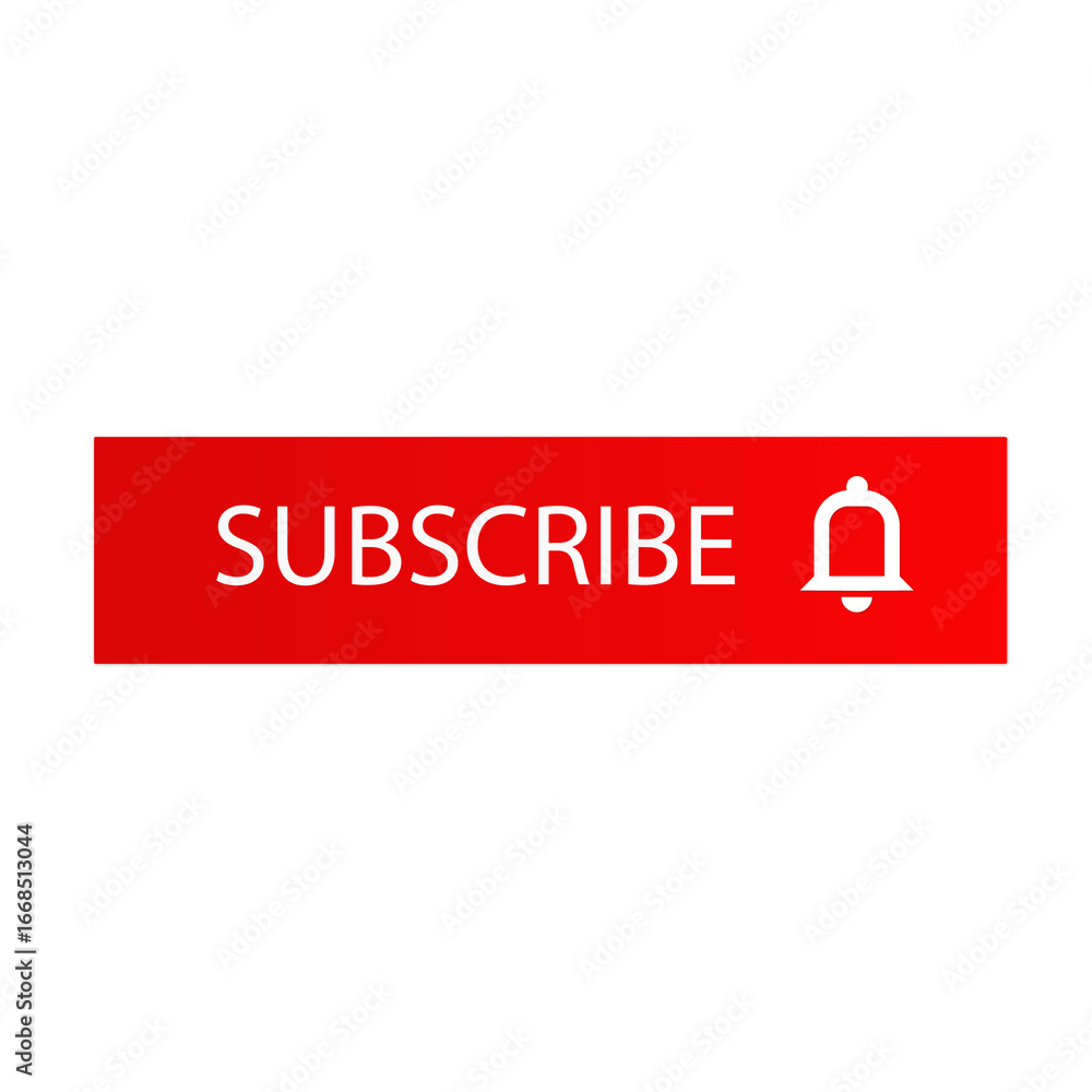 Wall mural minimal flat design red subscribe button icon