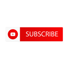 Minimal flat design red subscribe button icon