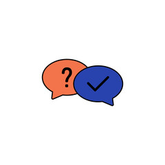 answer icon outline editable stroke line drawing eps.