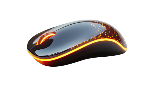 Computer mouse with glowing lights