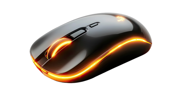 Sleek, glowing computer mouse