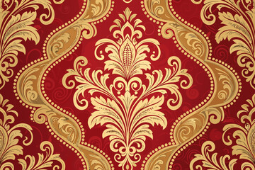 Featuring Bold Ornate Vintage Wallpaper With Symmetrical Flo Dynamic High-Quality Stock Image