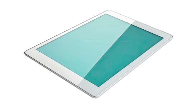 Tablet computer, light teal screen