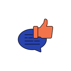 positive feedback icon outline editable stroke line drawing eps.