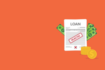 Loan rejected, not approved bank document.	