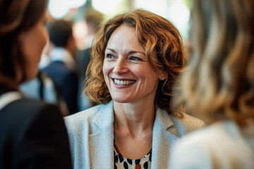 a business person at a trade show, their composed demeanor and professional attire showcasing their commitment to excellence and success in a fast paced industry event.
