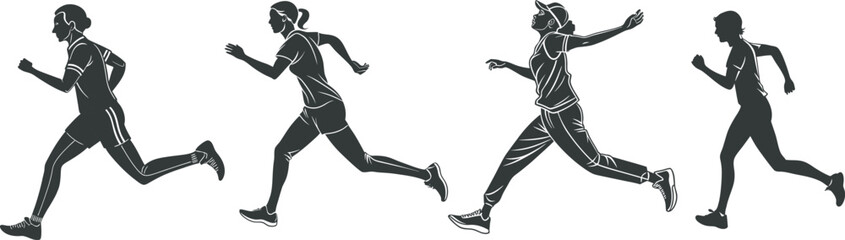 Silhouette of a Person Running – Vector Illustration
