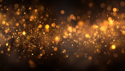 Abstract bokeh background of golden particles
