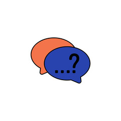 question icon outline editable stroke line drawing eps.