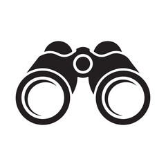 black binoculars isolated on white