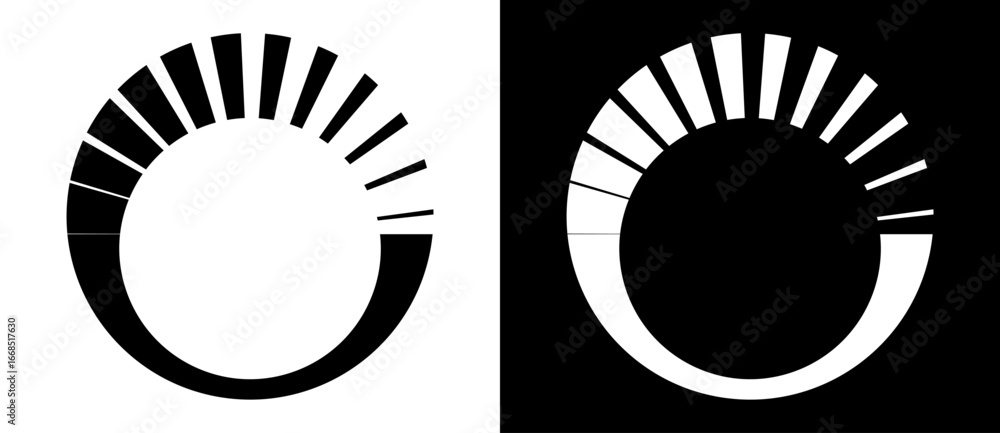 Poster abstract background with lines in circle. art design circle as logo or icon. a black figure on a whi