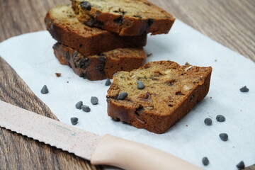 A freshly homemade Loaf Dates Cake
