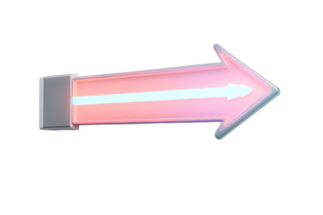 3D Neon Arrow, Pink and Light Blue