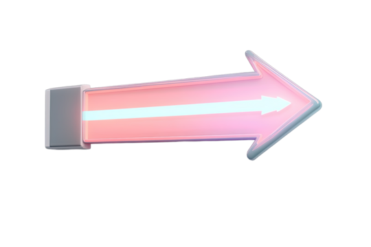 3D Neon Arrow, Pink and Light Blue