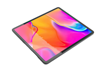 Tablet with vibrant abstract display