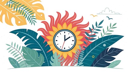 A fast-moving clock with a cartoon face and dollar signs highlights the concept that time is money in business