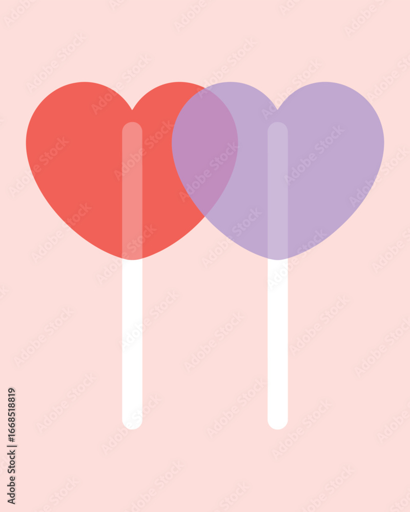 Poster a minimalist illustration of two interconnected hearts symbolizing love and unity in a clean modern 