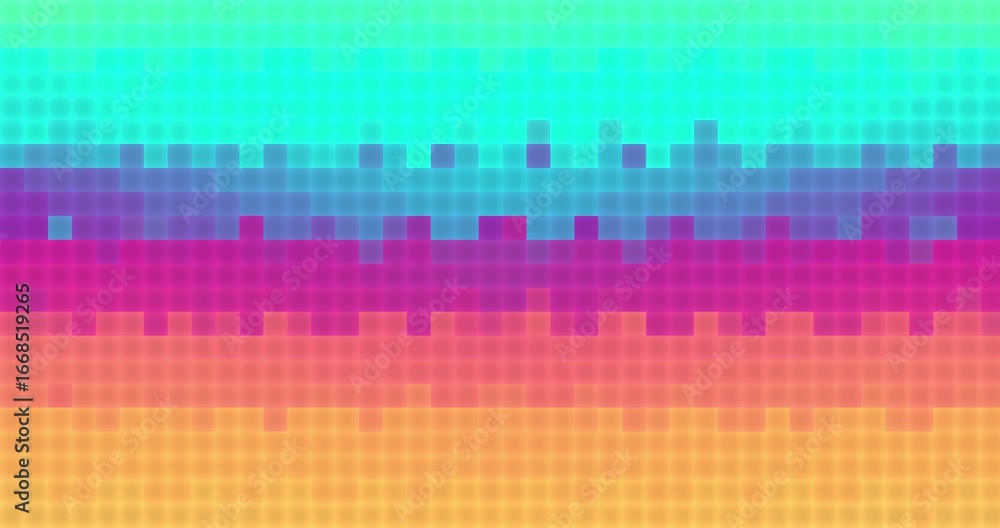 Poster abstract colorful background. pixel animation, visual video effect, pixel art 8 bit. pixel cubes. ol