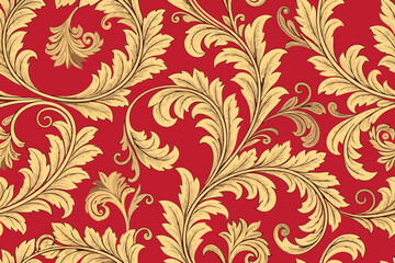 Depicting Bold Vintage Wallpaper With Curved Flouris Crisp Professional Photo