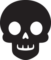 Cute cartoon skull silhouette, playful spooky design perfect for Halloween, party, decoration, and logo.
